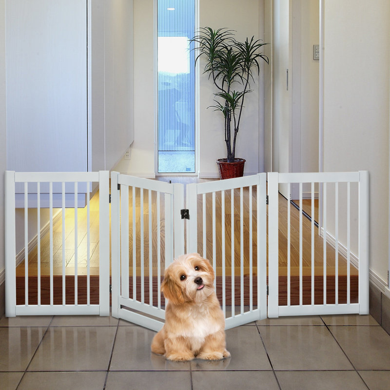 Tucker Murphy Pet Free Standing Wooden Pet Gate Indoor Dog Barrier